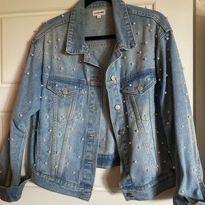 Superdown Jean jacket with pearls